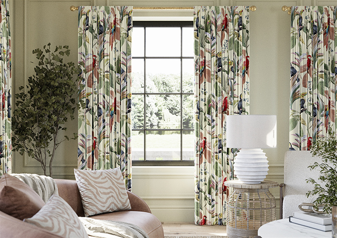 Parakeet Faux Silk, Pink Lotus - Made to Measure Curtain - Image 3